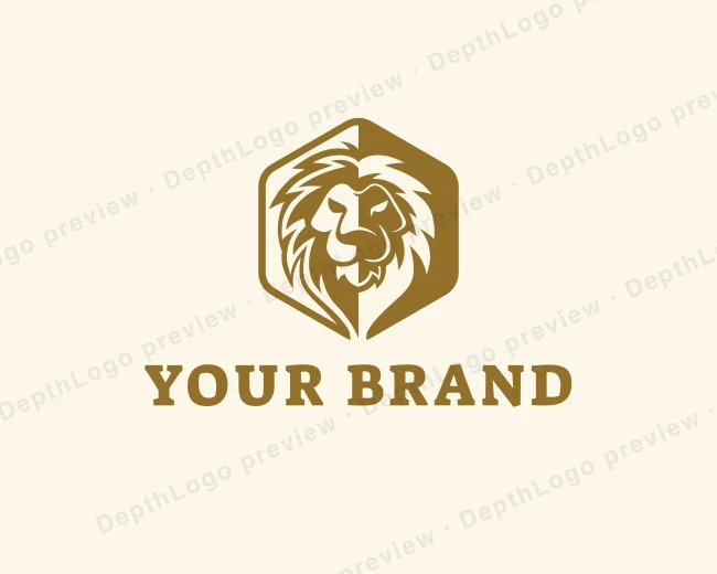 Lion Firm Hexagon logo template for Your Brand
