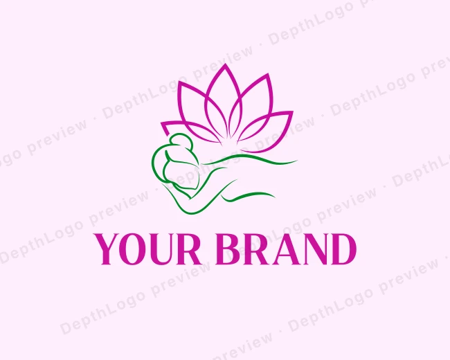 Lotus Spa Massage logo template for Your Brand