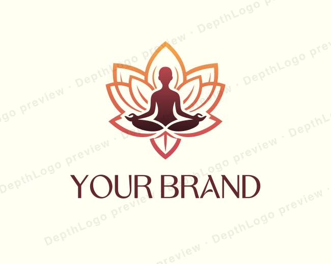 Lotus Yoga Relaxation logo template for Your Brand