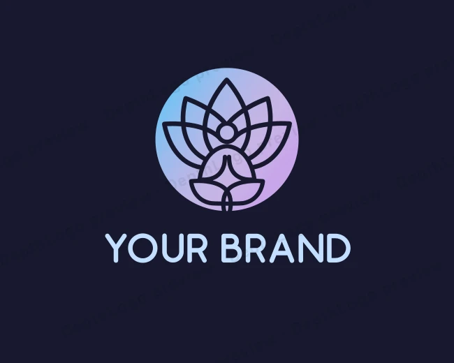 Lotus Yoga Wellness logo template for Your Brand