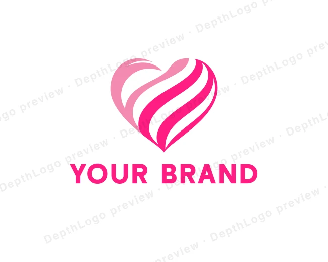 Love Heart Shape logo template for Your Brand