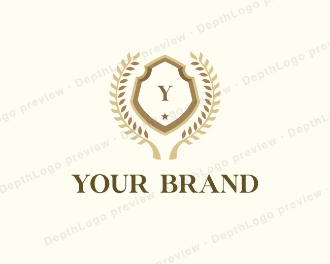 Luxury Wreath Shield logo template for Your Brand