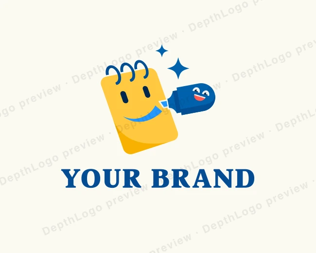 Marker Notebook Stationery logo template for Your Brand