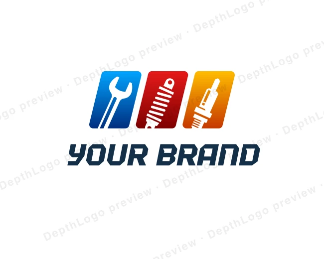 Mechanical Auto Parts logo template for Your Brand