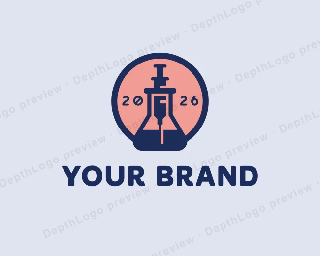 Medical Syringe Laboratory logo template for Your Brand