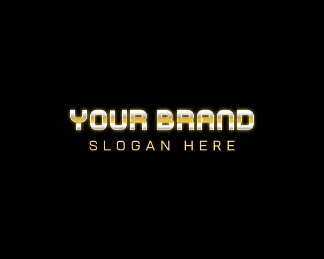 Metallic Futuristic Text logo template for Your Brand