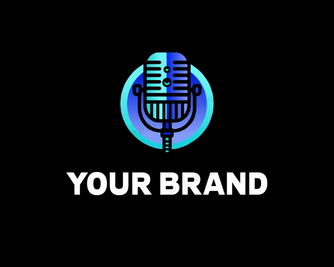 Microphone Podcast Radio logo template for Your Brand