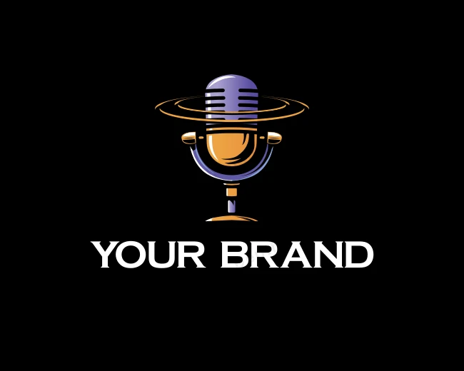 Microphone Podcast Studio logo template for Your Brand