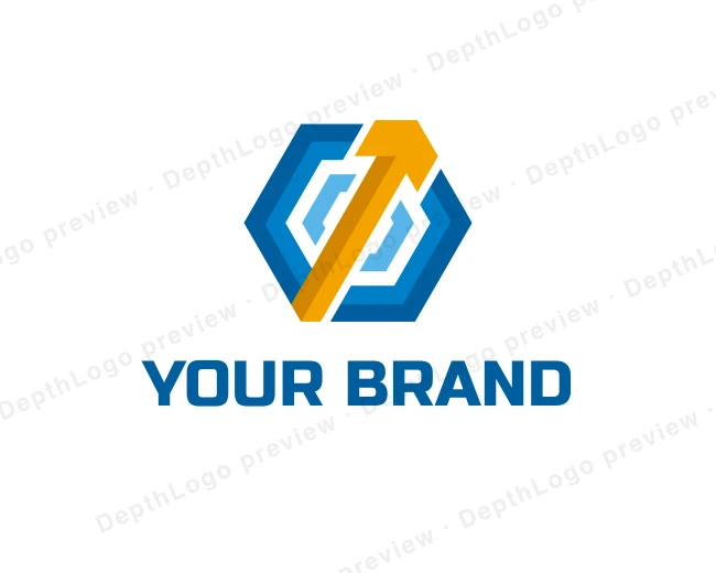 Modern Arrow Hexagon logo template for Your Brand