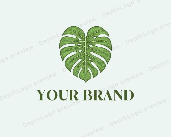 Monstera Leaf Botanical logo template for Your Brand