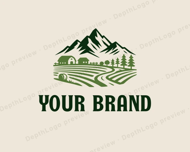 Mountain Agriculture Farm logo template for Your Brand