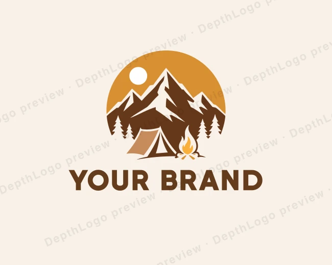 Mountain Camp Trekking logo template for Your Brand