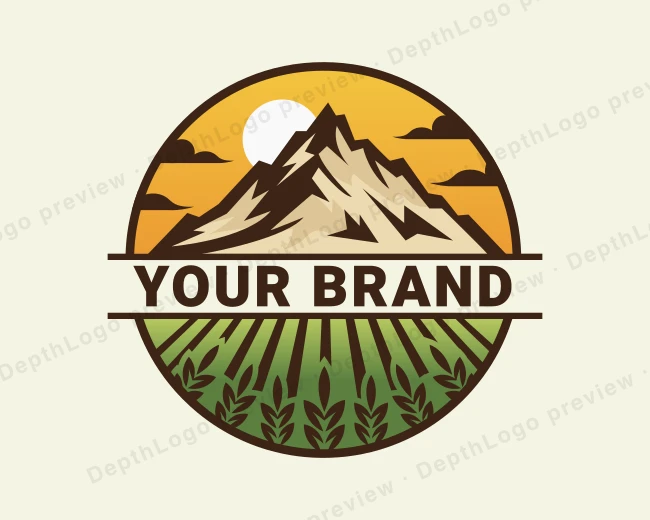Mountain Field Agriculture logo template for Your Brand