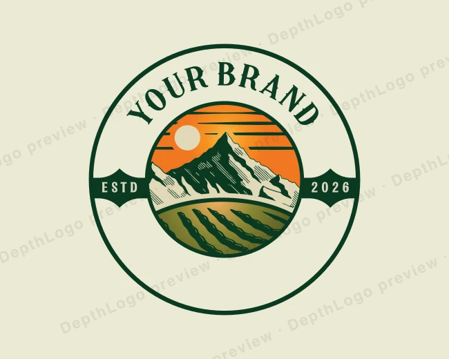Mountain Field Farm logo template for Your Brand