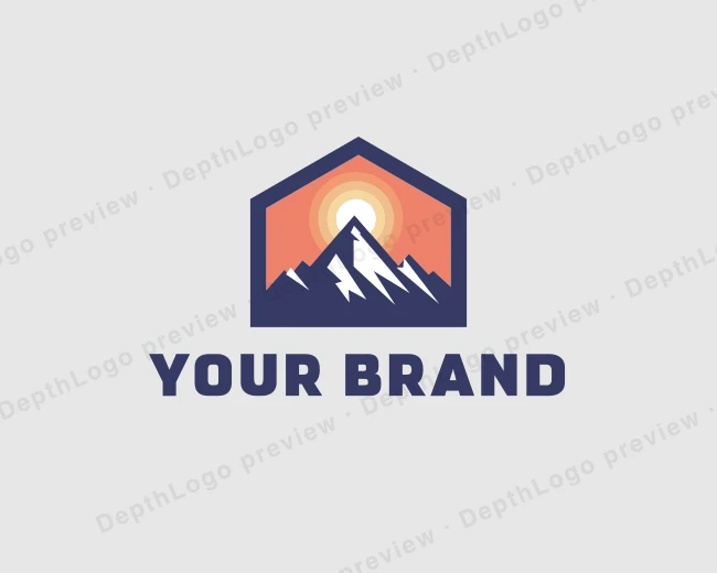 Mountain Outdoor Campsite logo template for Your Brand