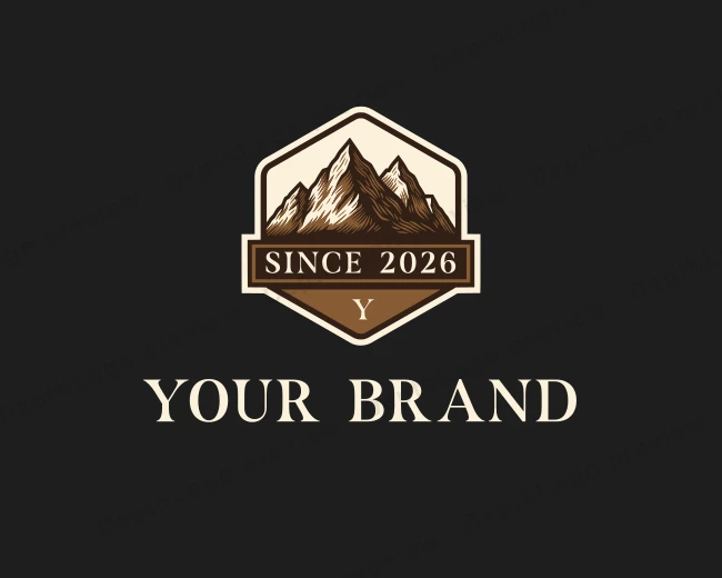 Mountaineering Summit Peak logo template for Your Brand