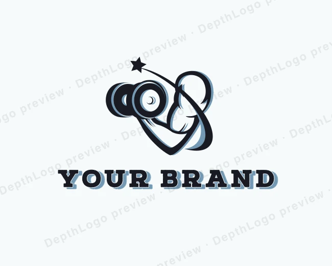 Muscle Arm Dumbbell logo template for Your Brand