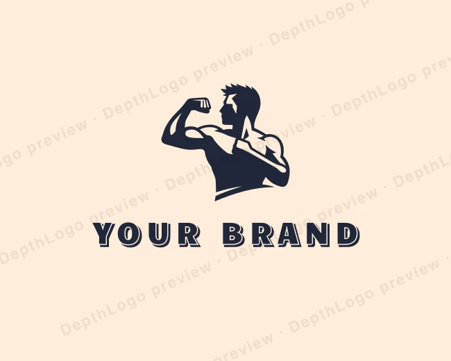 Muscle Man Fitness Gym logo template for Your Brand