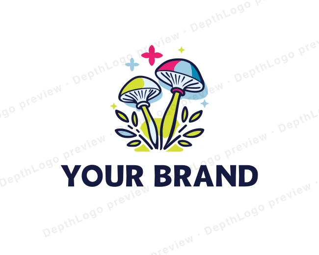 Mushroom Fungi Organic logo template for Your Brand