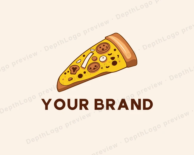 Mushroom Pizza Slice logo template for Your Brand