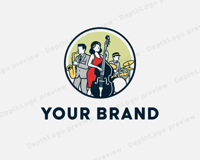 Musicians Jazz Concert logo template for Your Brand