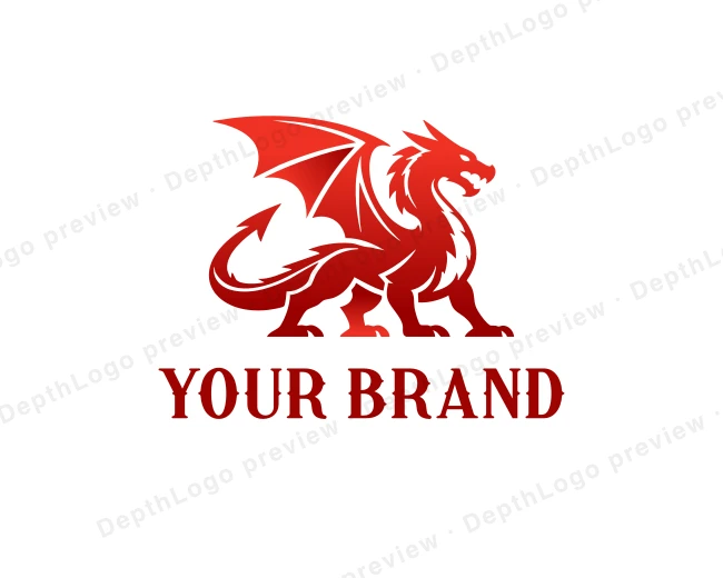 Mythical Creature Dragon logo template for Your Brand