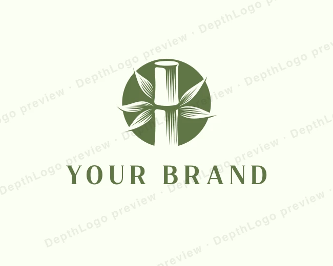 Natural Bamboo Leaf logo template for Your Brand