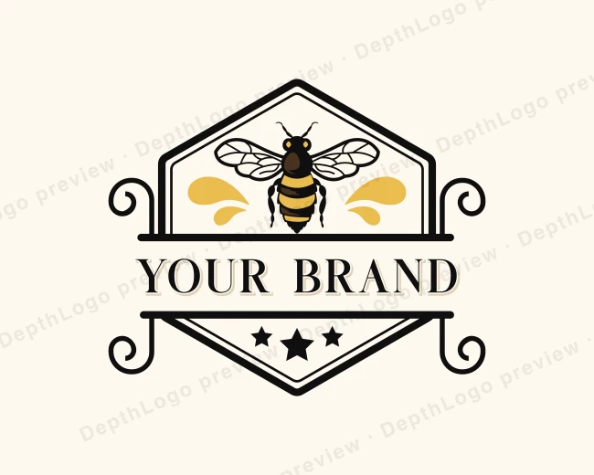 Natural Bee Honey logo template for Your Brand