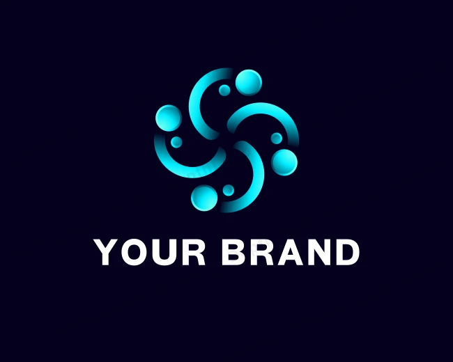 Neon Blue Circles logo template for Your Brand