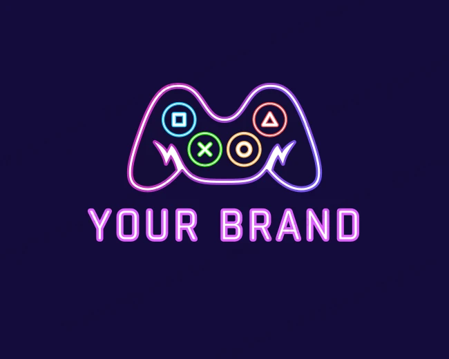 Neon Game Console logo template for Your Brand