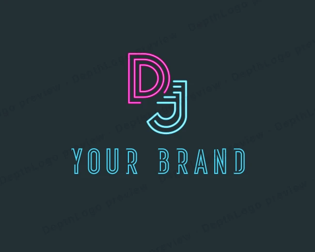 Neon Media DJ logo template for Your Brand