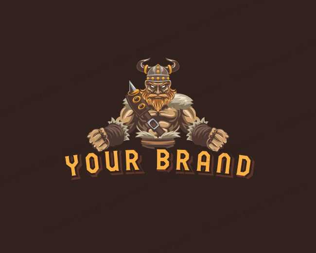 Nordic Viking Warrior logo template for Your Brand