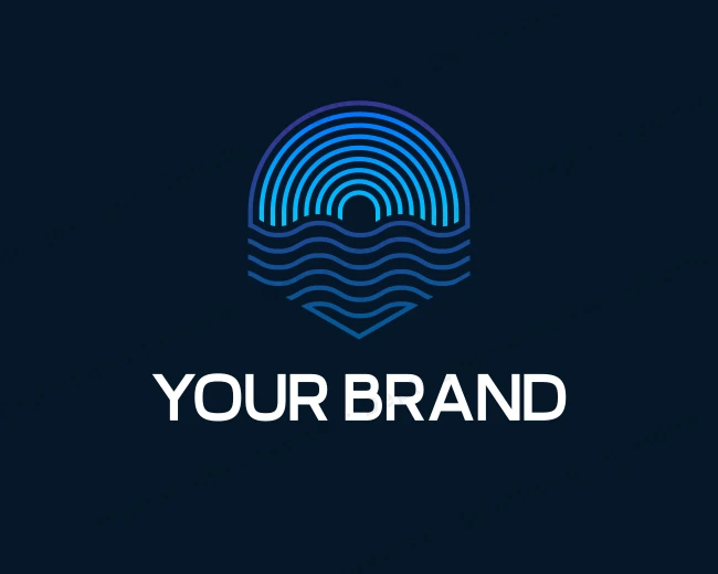 Ocean Beach Wave logo template for Your Brand