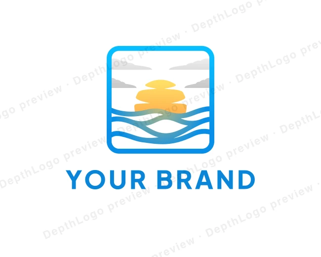 Ocean Sun Coastal logo template for Your Brand