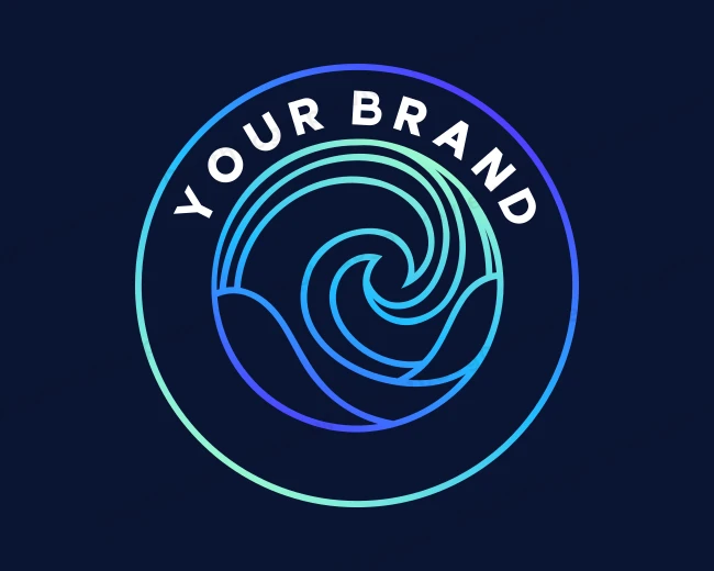 Ocean Wave Coastal logo template for Your Brand