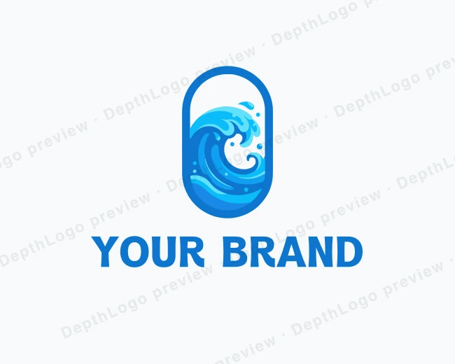 Ocean Wave Surf logo template for Your Brand