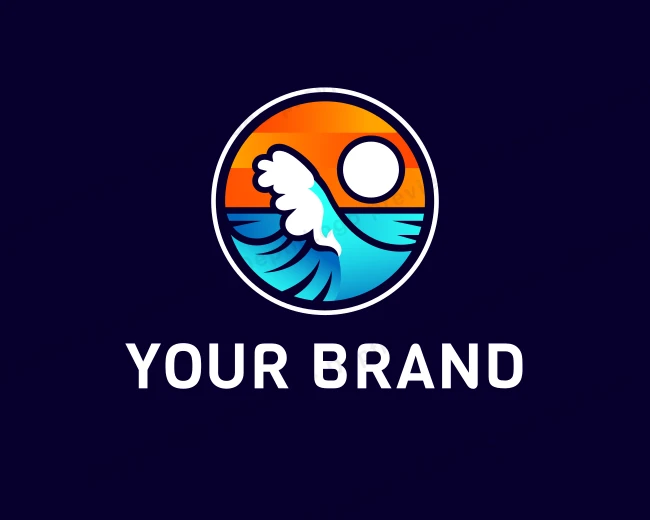 Ocean Wave Vacation logo template for Your Brand