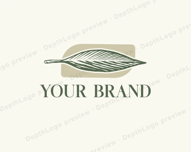 Olive Artisanal Leaf logo template for Your Brand