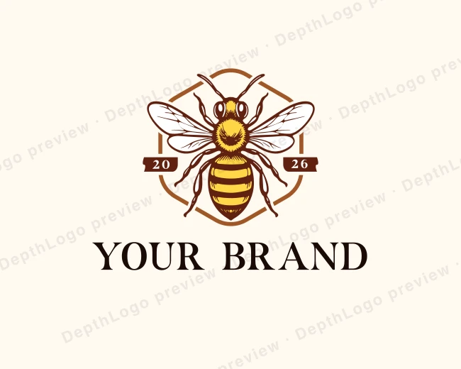 Organic Honey Bee logo template for Your Brand