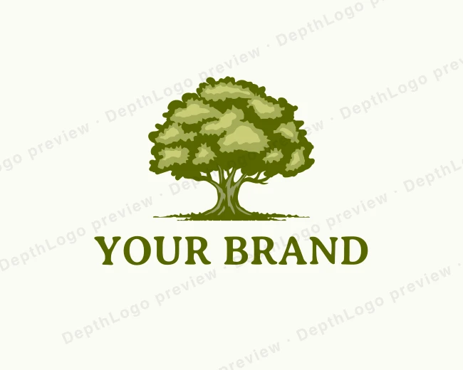 Organic Oak Tree logo template for Your Brand