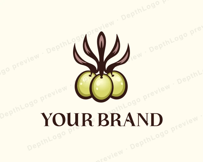 Organic Olive Fruit logo template for Your Brand