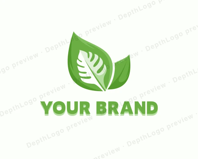 Organic Vegan Leaf logo template for Your Brand