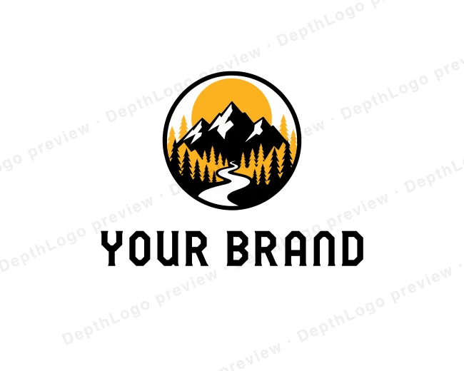 Outdoor Mountain Forest logo template for Your Brand