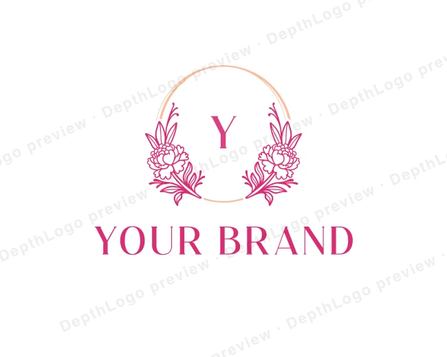 Peony Flower Florist logo template for Your Brand