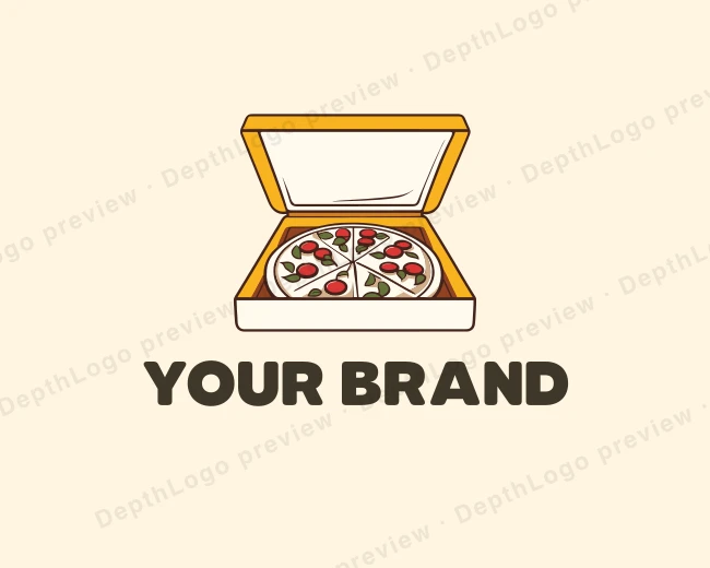 Pepperoni Leaf Pizza logo template for Your Brand