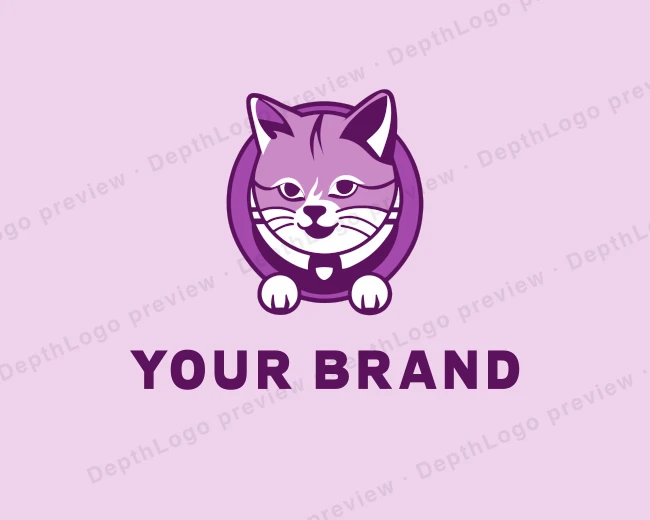 Pet Cat Collar logo template for Your Brand