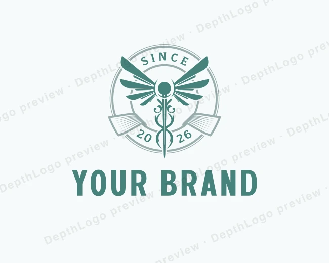 Pharmacy Clinic Caduceus logo template for Your Brand