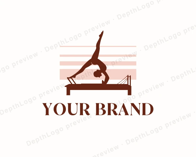 Pilates Pose Exercise logo template for Your Brand