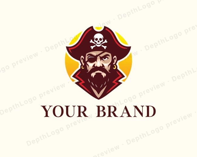 Pirate Hat Skull logo template for Your Brand