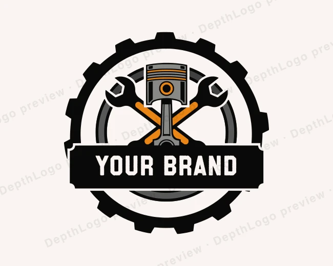 Piston Automotive Garage logo template for Your Brand